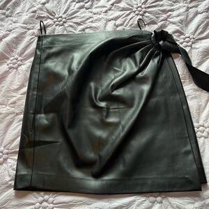 Mango Black Leather Mini Skirt